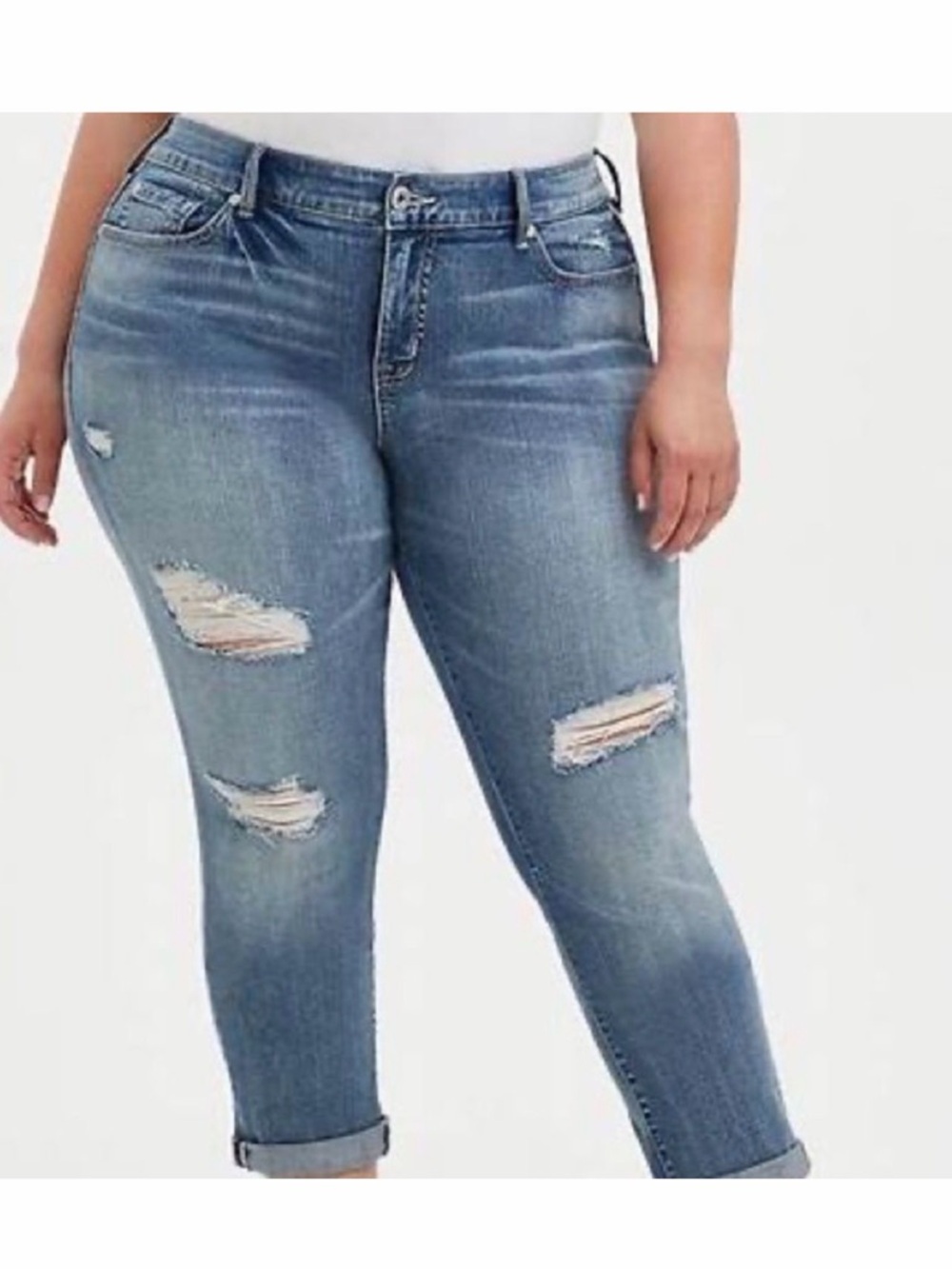 torrid Light Blue Distressed Boyfriend Jeans